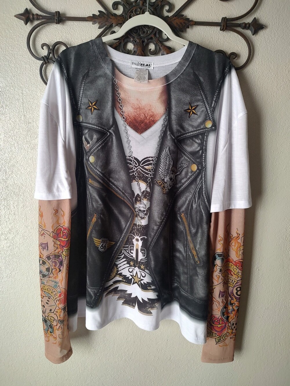 FauxReal Biker Halloween Costume T Shirt